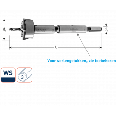 WS CILINDERKOPBOOR 'WAVE-CUTTER', ø20