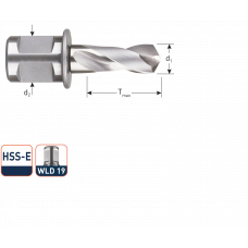 HSS-E SPIRAALBOOR, WELDON 19,ø12X30