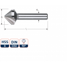 HSS-G VERZINKFREES 90°, DIN 335C, ø4,3