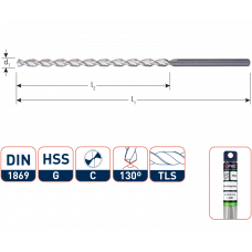HSS HOUTSPIRAALBOOR DIN1869 TLø5,0X135X195
